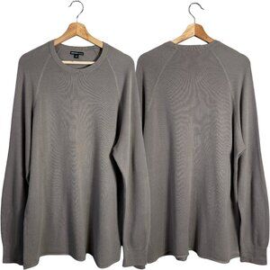 James Perse Textured Knit Crewneck Sweater Men's 4 XL Brown Thermal Minimalist